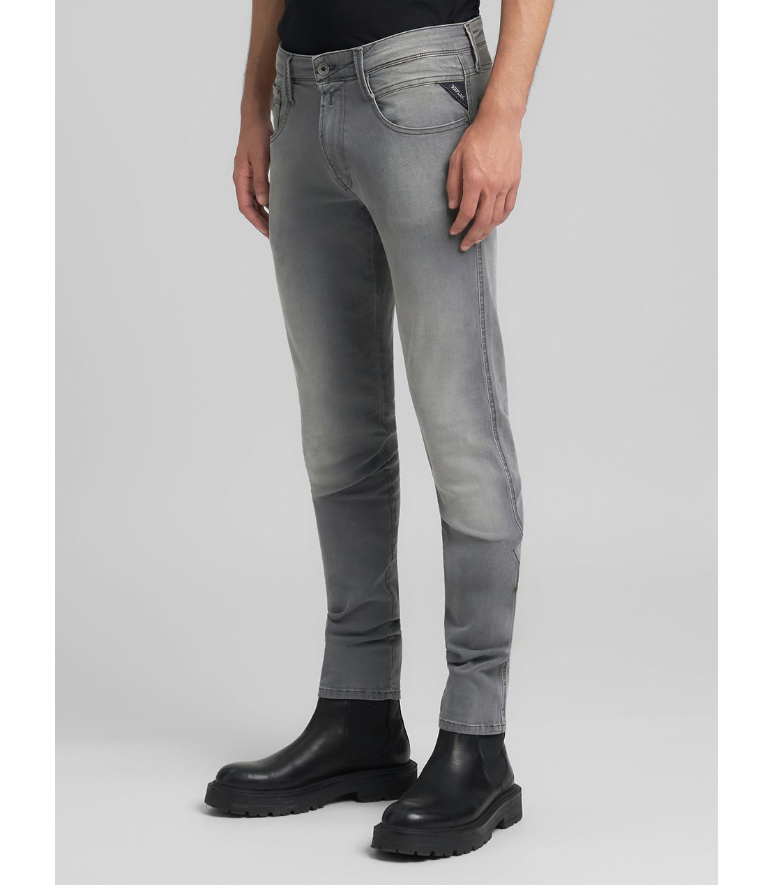 スリムフィットANBASS ブラックパワーストレッチデニム 詳細画像 グレー 4